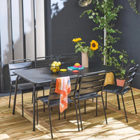 Table de jardin en métal avec 6 chaises Monceau