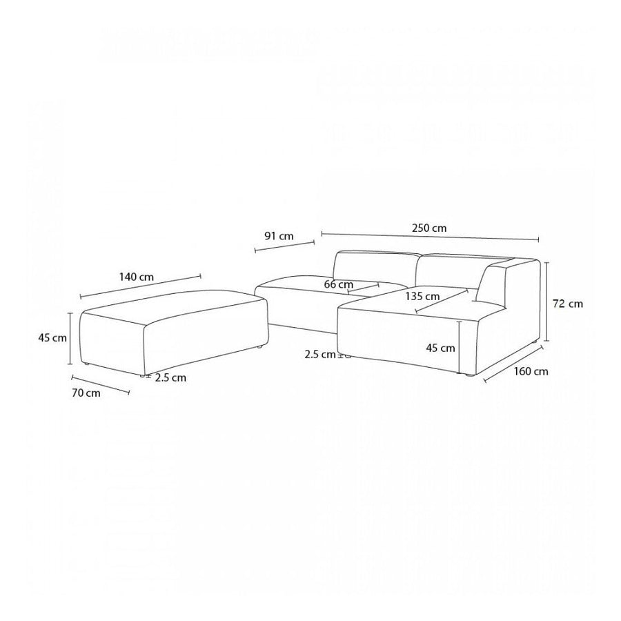 Canapé d'angle avec pouf Megève - Bobochic