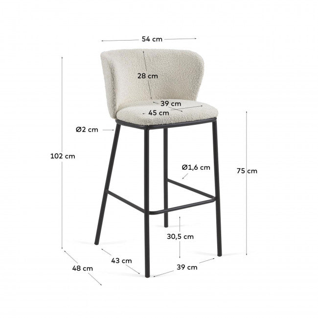 Tabouret Avena bouclette