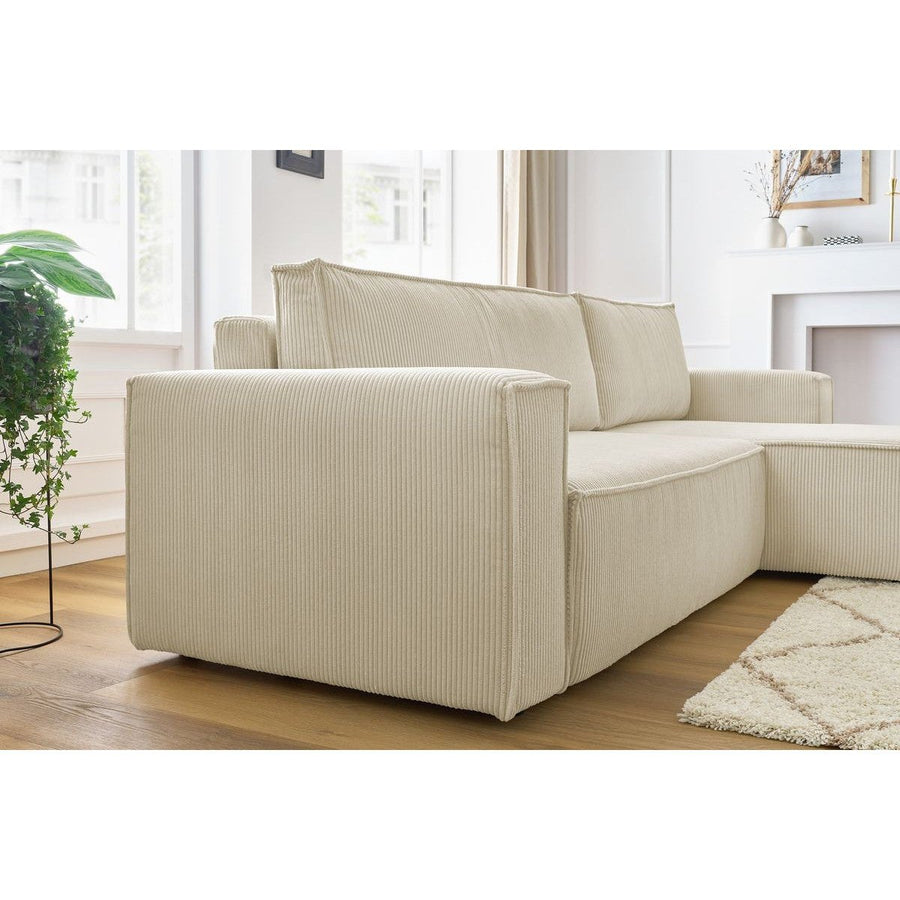 Convertible d'angle avec pouf Nihad - Bobochic