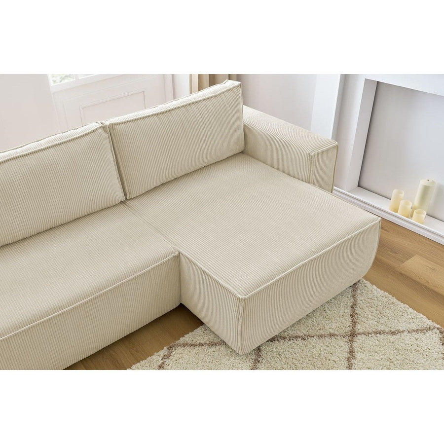 Convertible d'angle avec pouf Nihad - Bobochic