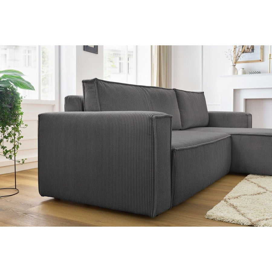 Convertible d'angle avec pouf Nihad - Bobochic