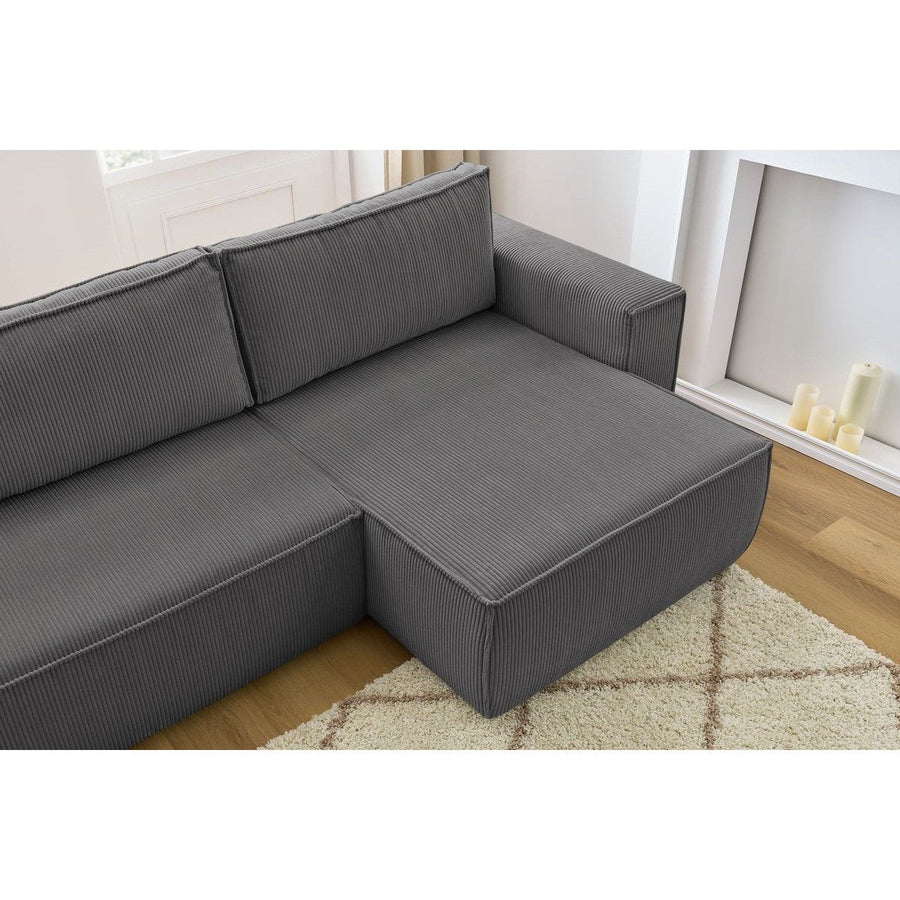 Convertible d'angle avec pouf Nihad - Bobochic