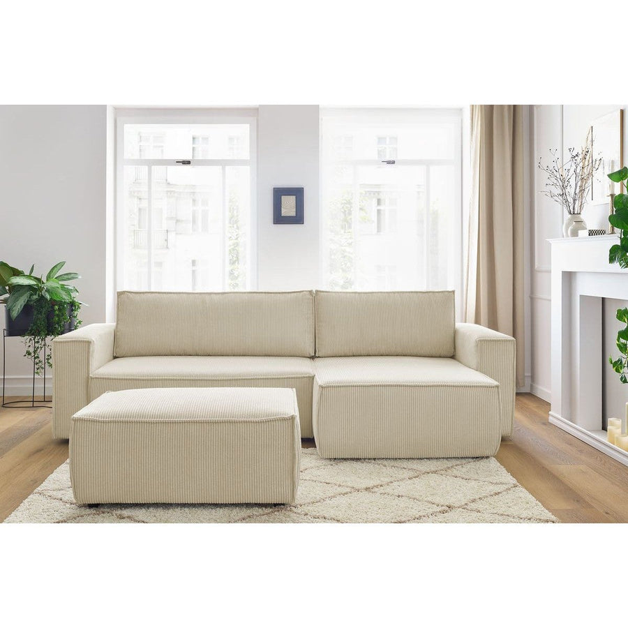 Convertible d'angle avec pouf Nihad - Bobochic