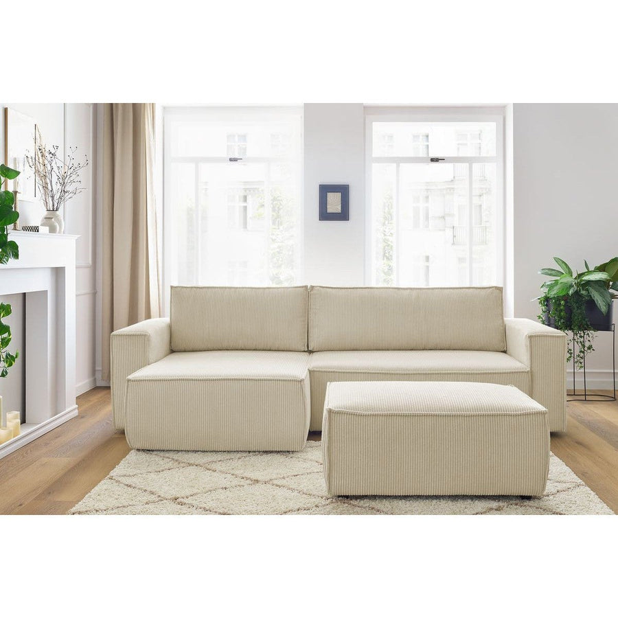 Convertible d'angle avec pouf Nihad - Bobochic