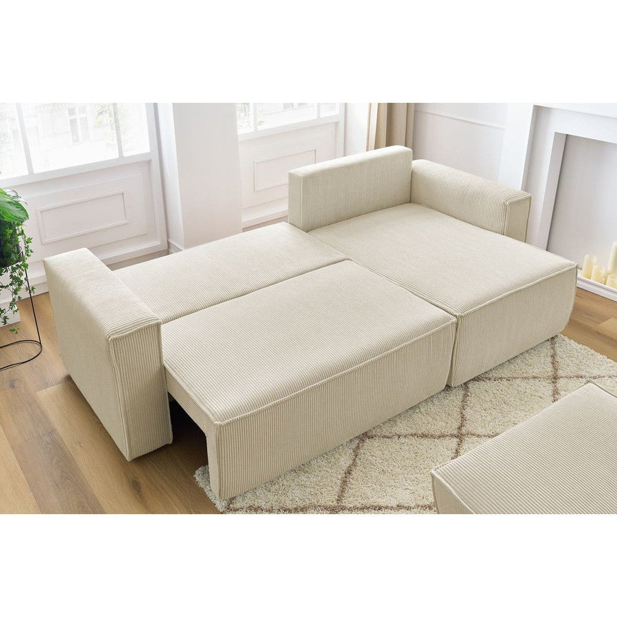 Convertible d'angle avec pouf Nihad - Bobochic